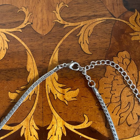 Black and Silver Pendant with Rope Chain - Picture 5 of 9